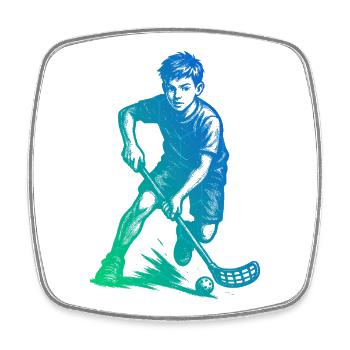 Ein Motiv nur für Unihockey - Viereckiger Kühlschrankmagnet - Weiß - Vorne