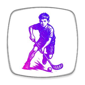 Tolles Unihockey Geschenk für Unihockey - Viereckiger Kühlschrankmagnet - Weiß - Vorne