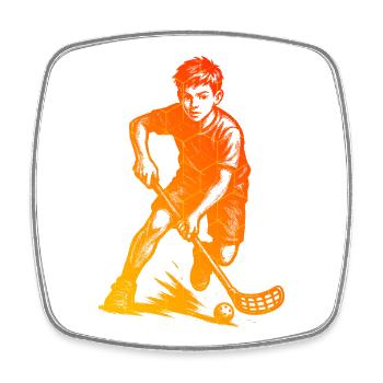 Fresh floorball motif for floorball - Square fridge magnet - white - Front