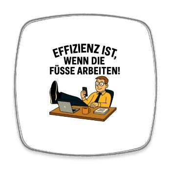 Relaxed remote worker in the home office - Square fridge magnet - white - Front