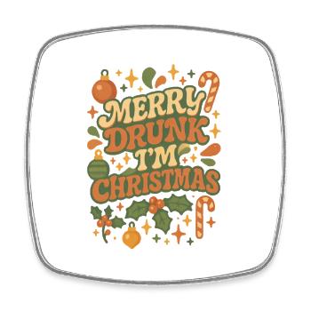 Merry Drunk I'm Christmas - Square fridge magnet - white - Front