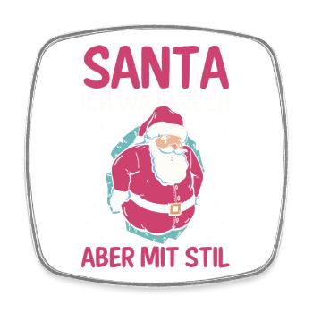 Weihnachtsmann Weihnachtszeit Unartig Weihnachts - Viereckiger Kühlschrankmagnet - Weiß - Vorne