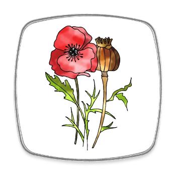 Fleur - Magnet carré - blanc - Devant