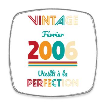 20 Years Anniversary - Vintage - February 2006 - Square fridge magnet - white - Front