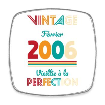 20 Years Anniversary - Vintage - February 2006 - Square fridge magnet - white - Front