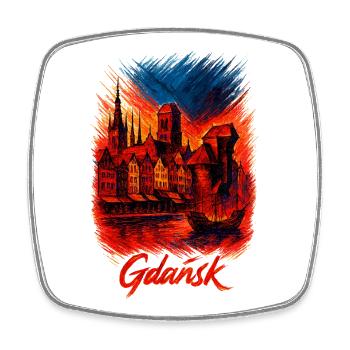 Gdansk Gdańsk City Poland Polska Patriot Gift - Square fridge magnet - white - Front