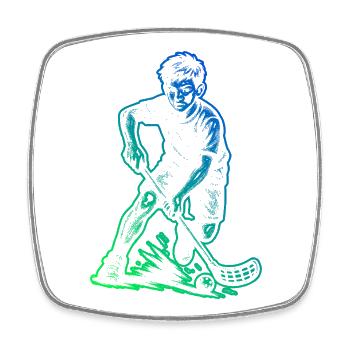 Vintage floorball design for floorball - Square fridge magnet - white - Front