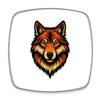 Stylisierte Fuchskopf-Illustration - Viereckiger Kühlschrankmagnet - Weiß - Vorne