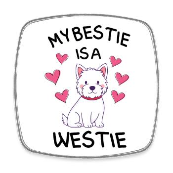 Westie Dog Lover West Highland Terrier - Square fridge magnet - white - Front