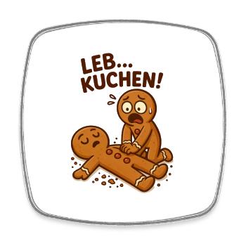 Lebkuchen Wortspiel Weihnachts - Viereckiger Kühlschrankmagnet - Weiß - Vorne