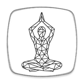 Geometric Yoga Pose Line Art - Square fridge magnet - white - Front