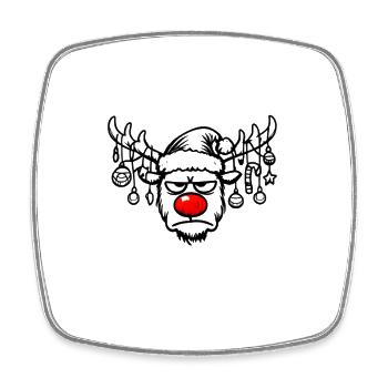 Noël de Rudolph Tête de Renne - Magnet carré - blanc - Devant