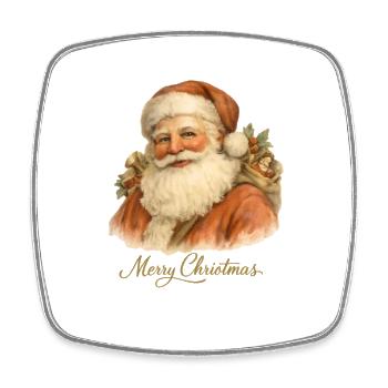 Weihnachten Santa Claus Merry Christmas Vintage - Viereckiger Kühlschrankmagnet - Weiß - Vorne