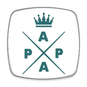 King Papa  - Viereckiger Kühlschrankmagnet - Weiß - Vorne