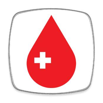 Blut spenden, Blutspendedienst, Blutspender - Viereckiger Kühlschrankmagnet - Weiß - Vorne