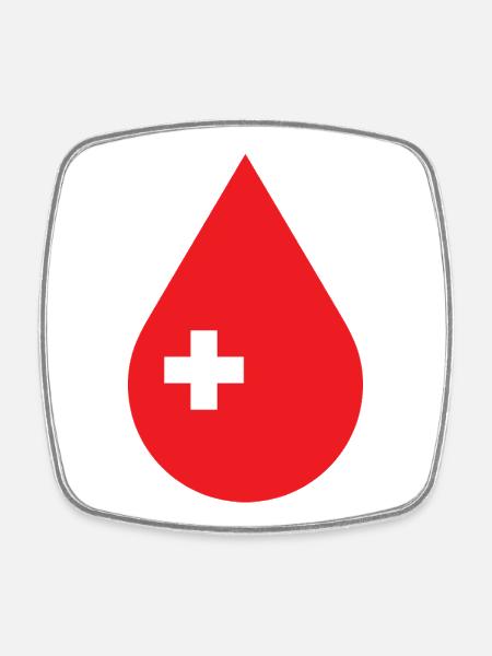 Donate blood, blood donation service, blood donors - Square fridge magnet - white