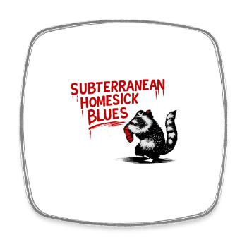 Raccoon Blues - Viereckiger Kühlschrankmagnet - Weiß - Vorne