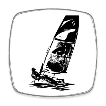 Open Skiff Sailing dinghy Sailboat Regatta sailing Kids - Square fridge magnet - white - Front