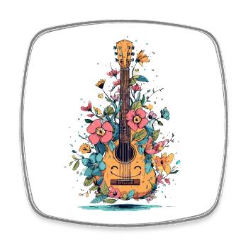 Flowers Guitar in the Magic of Colors - Square fridge magnet - white - Front