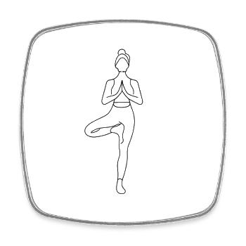 Yoga Silhouette im Lotustritt - Viereckiger Kühlschrankmagnet - Weiß - Vorne