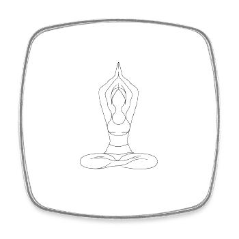 Zen-Silhouette der Yoga-Pose - Viereckiger Kühlschrankmagnet - Weiß - Vorne