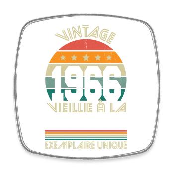 1966 – Vintage – Unique example - Square fridge magnet - white - Front