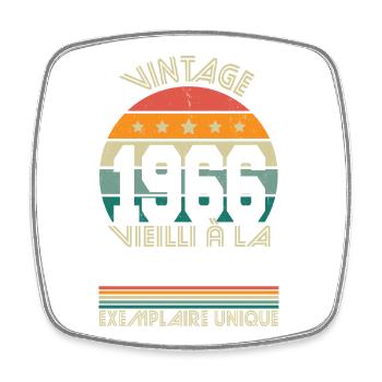 1966 – Vintage – Exemplaire unique - Magnet carré - blanc - Devant