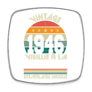 1946 – Vintage – Exemplaire unique - Magnet carré - blanc - Devant