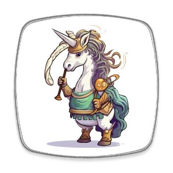 Unicornenkrieger Dudelsack - Viereckiger Kühlschrankmagnet - Weiß - Vorne