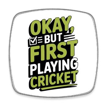 Funny Cricket Saying Vintage Cricket Game - Square fridge magnet - white - Front