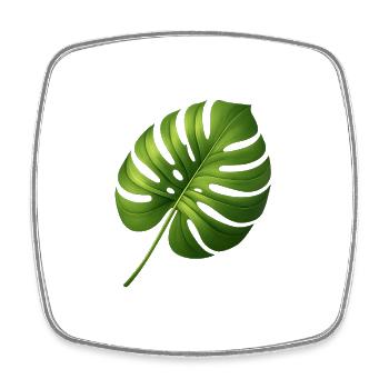 Feuille de Monstera Scintillant Vert Tropical - Magnet carré - blanc - Devant