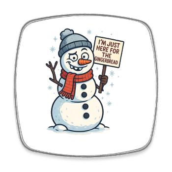 Gingerbread Schneemann Spruch - Viereckiger Kühlschrankmagnet - Weiß - Vorne