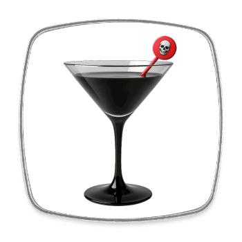 COCKTAIL DE LA MUERTE – dunkle Hölle - Viereckiger Kühlschrankmagnet - Weiß - Vorne