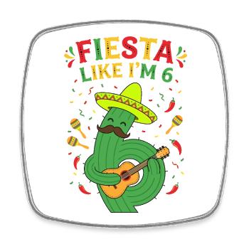 Fiesta Like I'm 6 Kaktus - Viereckiger Kühlschrankmagnet - Weiß - Vorne
