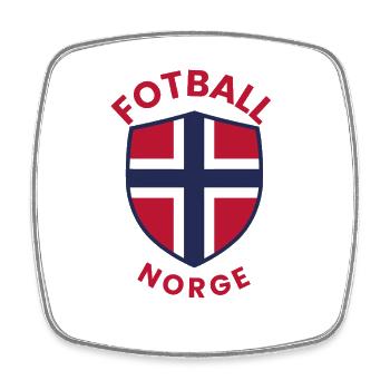 Norway Football Shield in Flag Color - Square fridge magnet - white - Front