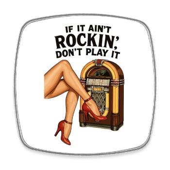 Rockabilly des années 50 Talons Épinglés Jambes Épinglées Jukebox Rétro - Magnet carré - blanc - Devant