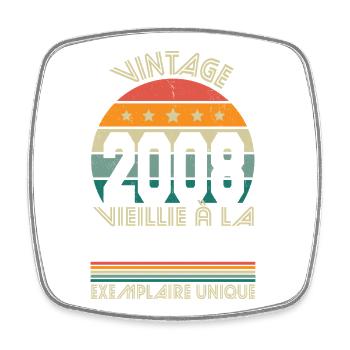 2008 – Vintage – Exemplaire unique - Magnet carré - blanc - Devant