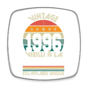 1996 – Vintage – Exemplaire unique - Magnet carré - blanc - Devant