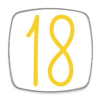 18 - Square fridge magnet - white - Front