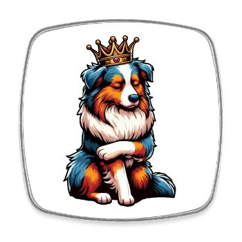 Australian Shepherd Aussie Aussiebesitzer Aussies - Viereckiger Kühlschrankmagnet - Weiß - Vorne