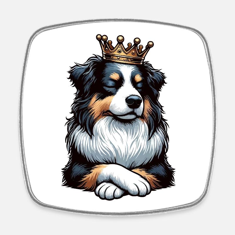 Australian Shepherd Aussie Aussiebesitzer Aussies - Viereckiger Kühlschrankmagnet - Weiß