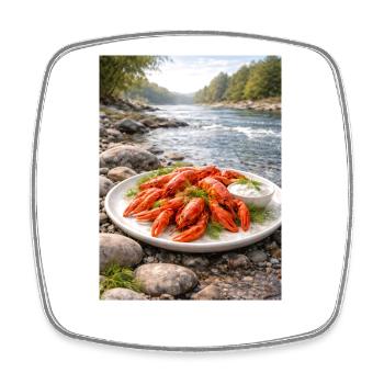 Flusskrebse am Donez - Viereckiger Kühlschrankmagnet - Weiß - Vorne