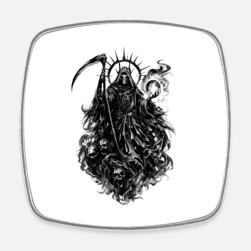 Shadow Death Messenger Gothic - Square fridge magnet - white