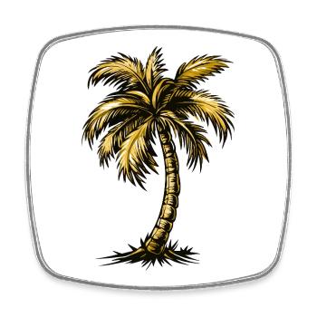 Palm Tree Beach - Square fridge magnet - white - Front