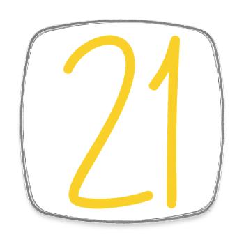 21 - Square fridge magnet - white - Front