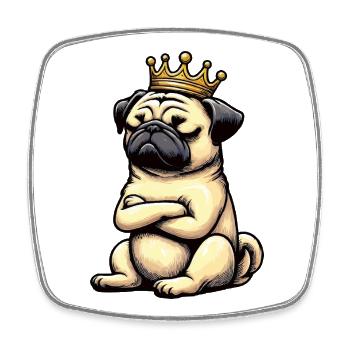 Mops Möpse Mopsbesitzer Mopsliebhaber Mopshalter - Viereckiger Kühlschrankmagnet - Weiß - Vorne