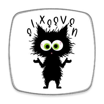 67 Mèmes Funny Cat Six Seven - Magnet carré - blanc - Devant