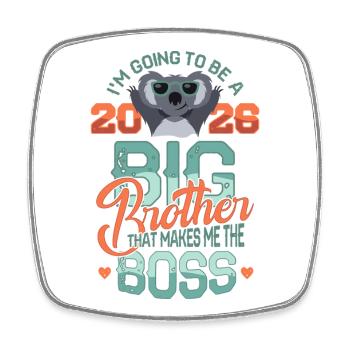 2026 Big Brother Koala Pregnancy Baby Love - Square fridge magnet - white - Front