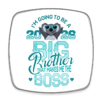 Big Brother 2026 Koala Bébé Enceinte - Magnet carré - blanc - Devant