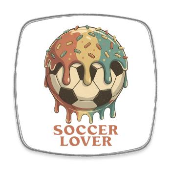 Retro Soccer Lover |  Soccer Players - Square fridge magnet - white - Front